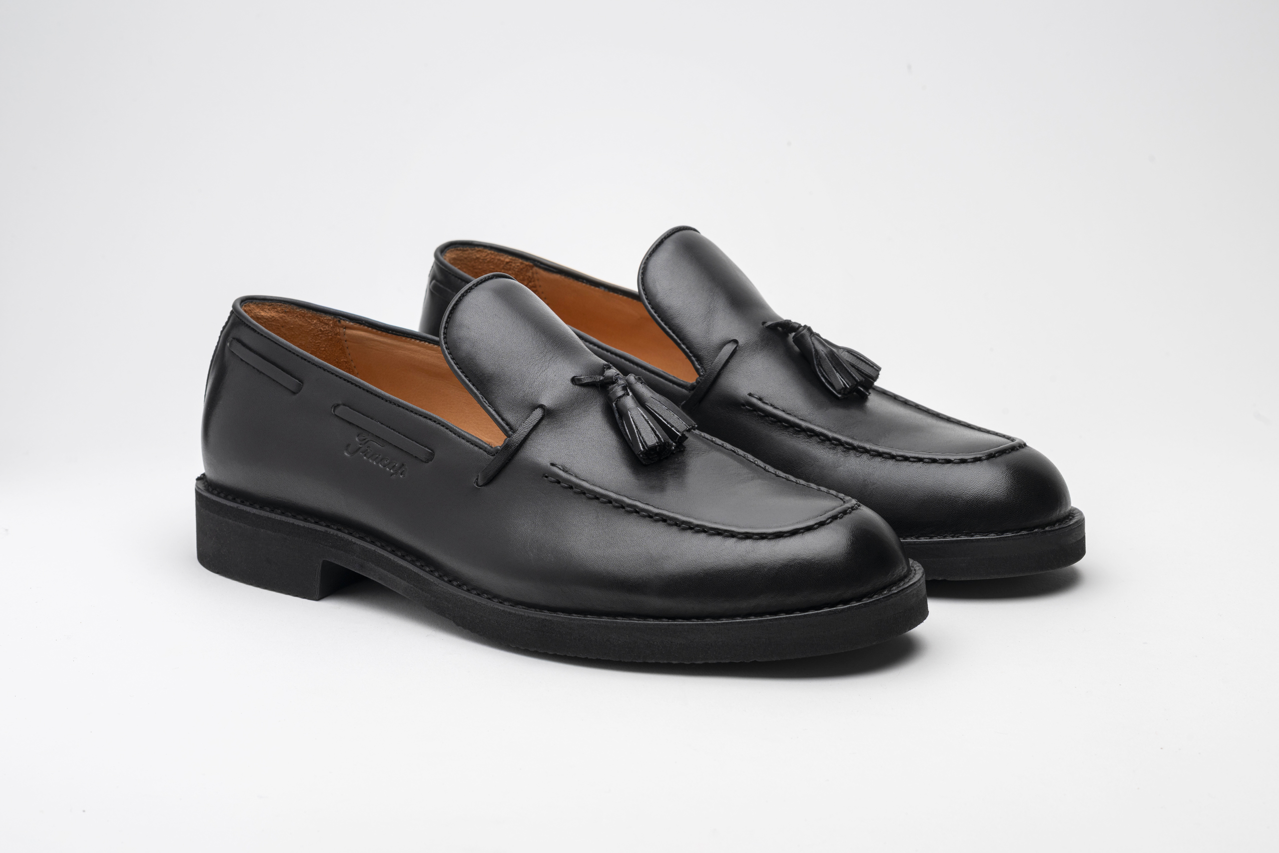 Tassel Loafers C724 Black UPPER ~ Black full-grain Calfskin LINING ~ Natural Aniline Calfskin MIDSOLE ~ Black OUTSOLE ~ Black Rubber Vibram ~IDEAL CONSTRUCTION ~
